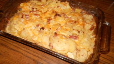 Perfect Comfort Food: Cheesy Scalloped Potatoes & Ham.